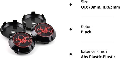 GTownWorks 67mm 2.64" Wheel Center Caps for TE37 19inch CE28N 16 17 18 19inch XXR 002.5 XXR 536 XXR 552 XXR 968 Center Hubcaps 4 Pack Black Skull Center Cover Replacement for Rim in Saudi Arabia