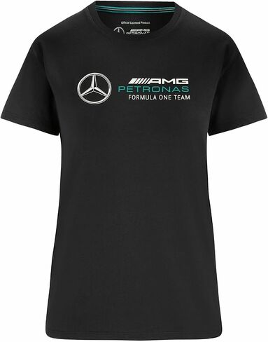 فريق Mercedes AMG Petronas Formula One - البضائع الرسمية للفورمولا 1 - تي شيرت نسائي بشعار كبير - أسود - XL in Saudi Arabia