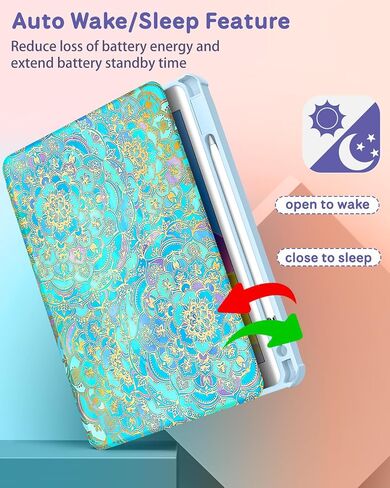 حافظة لجهاز iPad الجيل العاشر مقاس 10.9 بوصة، غطاء فوليو مع حامل قلم رصاص للأطفال والبنات والنساء اللطيفة على شكل فراولة وجرلي جميلة كاواي حامل دوار زهري لحافظات Apple iPad 10 Gen 2022 in Kuwait