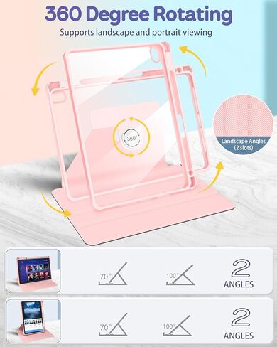 حافظة لجهاز iPad الجيل العاشر مقاس 10.9 بوصة، غطاء فوليو مع حامل قلم رصاص للأطفال والبنات والنساء اللطيفة على شكل فراولة وجرلي جميلة كاواي حامل دوار زهري لحافظات Apple iPad 10 Gen 2022 in Kuwait