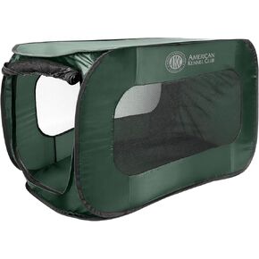 AKC 32-Inch Pop-Up Dog Kennel – Lightweight Travel Crate for Small Dogs – Foldable Indoor/Outdoor Pet Enclosure with Mesh Sides