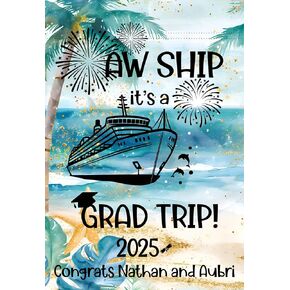 Personalized Custom Aw Ship it's a Grad Trip Magnetic Cruise Door Sign Banner, Large Ship Door Decoration for Stateroom, Graduation Family Celebration Vacation, Holiday, Flag Magnet