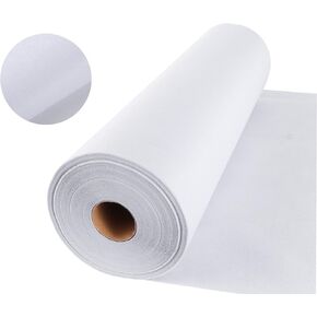 New Upgraded Heavy Weight White Iron-On Non-Woven Fusible Interfacing 11.8" x 30.6 Yards Non-Woven Interfacing Iron On Polyester Single-Sided Interfacing for Crafts Supplies(Heavy Weight)