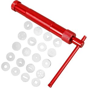 DOITOOL 1 Set DIY Stainless Steel Clay Extruder Tool Set with Molds Convenient Squeezer for Pottery for Creative Crafts and Designs for All Skill Levels