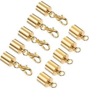 Leather Cord End Cap with Lobster Claw Clasps, 7.5mm ID, Jewelry Connector Findings Rose Gold Tone - (Applications: for Bracelets Necklaces), 5-Pieces in Saudi Arabia