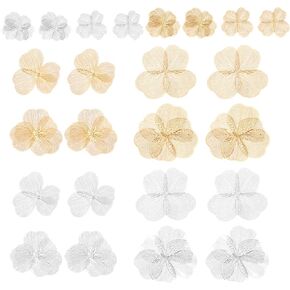 PH Pandahall 24pcs زهور Filigree ، 1.5/1.9/2.6 بوصة زهرة كبيرة من الزهرة السحر الزهرة السحر جوفاء من أغطية نهاية زهرة لأقراط DIY مقاطع الشعر صياغة المجوهرات ، ذهبية/فضية