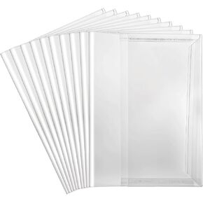 10 Pcs Plastic Book Covers, Books Cover Notebook Protector Transparent Waterproof Clear Book Cover 12.2 x 8.38 in Covers for Books with 10 Stickers