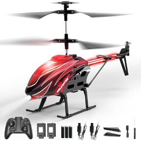 Dwi Dowellin RC Helicopter, Remote Control Helicopter Toy for Kids with 26 Mins Flight(2 Batteries), 8 LED Light Modes,Easy Control for Boys Girls Age 8-12(Green)