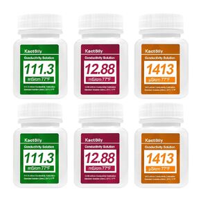 EC Calibration Solution Kit (1413 μS/cm, 12.88 mS,111.3 mS/cm) Solution for Aquarium Monitor and Smart Pool Monitor