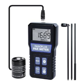 DANOPLUS PAR Meter Aquarium Par Meter, Par Meter for Reef Tank IP68 Waterproof PPFD Meter, 400~700nm Wavelength Par Meter Aquarium Data Logger with 37" Telescopic Pole for Aquarium, Reef Tank