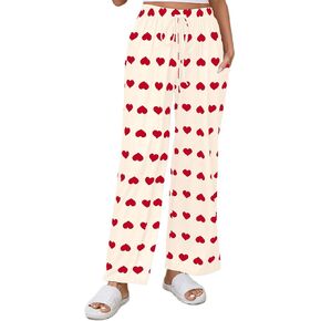 X-Image Women Comfy Casual Pajama Pants with Pockets & Drawstring Beach Pants Tie Dye Yoga Pants Black Flower 2, XXL in Kuwait