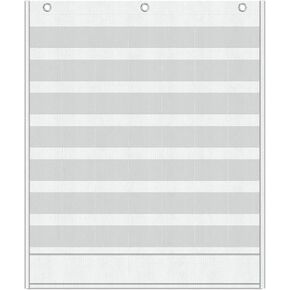 Classroom Calendar Pocket Chart for Kids Learning - 45 Pockets Monthly Calendar with Durable Fabric, Homeschool and Teacher Supplies, Preschool Kindergarten Wall Decor, Only Chart (White)