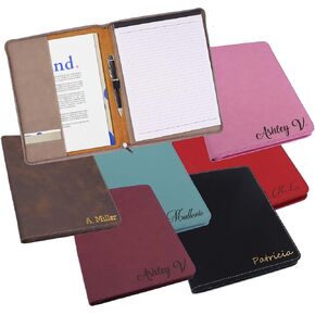 Monogrammed Portfolio with Zipper, Custom Personalized Padfolio Pad Holder