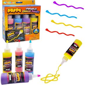 Liquid Sidewalk Chalk Paint 4oz, Puffy Sidewalk Chalk for Kids, Assorted Colored, Perfect For Party Favors (8-Pack)