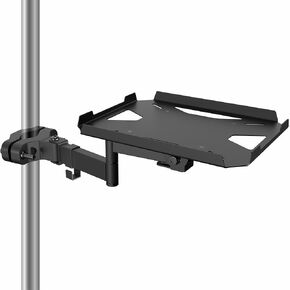 VIVO Steel Universal Full Motion Pole Mounted 9 x 7 inch Storage Shelf with Articulating Arm, Fits 1.1 to 2.4 inch Tube Diameters, Black, Mount-POLESF1