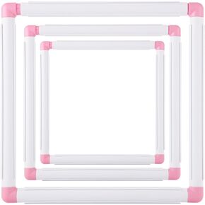 Loyorty 3 Pack Square Embroidery Hoops ، Trish Cross Tritch Hoop ، إطار خياطة متقاطع أبيض ، إطار للتطريز لغرز المتقاطع ، خياطة اللحف ، الإبرة (6x6 "، 8x8" ، 11x11 ")