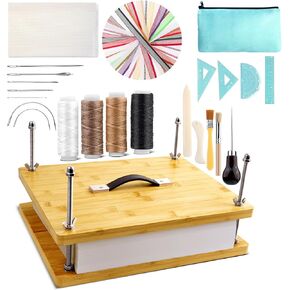 Haopengyou Book Binding Kits ، 14.7 "x11.4" Bamboo Bookbinding Kit Book Press Bookbinding Making Kit with Bone Folder ، AWL ، Needles for Diy Bookbinding ، Bookrepair ، Handmade Crafts
