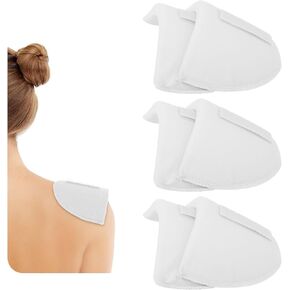 6pcs Shoulder Pads, Soft Breathable Thickened Sponge Set-in Shoulder Pads for Dresses, Suits, Jackets, Shirts Men's Women's Clothing Sewing Supplies (White)