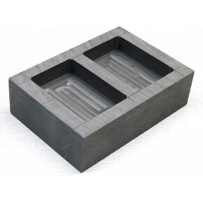 Graphite Ingot Mold Melt and Pour 5oz Gold Bars 2.5oz Silver 2 Cavity Melting Kit