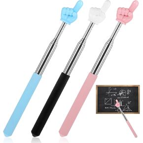 3 Pcs Teacher Pointer Sticks Finger Pointer Stick Finger Extendable Hand Pointers Classroom Hand Pointers Classrooms Supplies(Black Pink Blue)