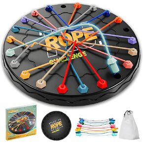 Rope Untangling Puzzle Game, Interactive Family Sensory Travel Toys for Kids, Brainy Knots Rope untangling Game for Boys and Girls, Portable Stress Relief for Kids & Adults, Gifts for Kids and Adults