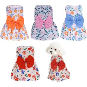 choyaxo 4pcs Cute Dog Dress Pet Dress Puppy Skirt Summer Pet Clothes for Puppy Small Cats