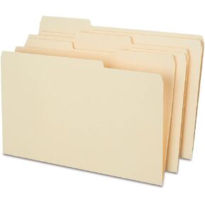 Staples File Folders, 1/3-Cut Tab, Assorted Position, Legal Size, Perfect for Home, Office, Classroom, 50-Pack, Manila