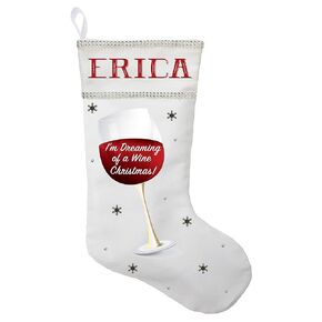 Wine Christmas Stocking, I'm Dreaming of a Wine Christmas Stocking, Custom Wine Christmas Present