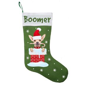 Chihuahua Christmas Stocking, Chihuahua Christmas Present, Personalized Chihuahua Gift, Personalized Chihuahua Christmas Stocking
