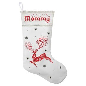 Nordic Reindeer Christmas Stocking, Custom Fancy Reindeer Stocking, Reindeer Stocking, Personalized Reindeer Gift