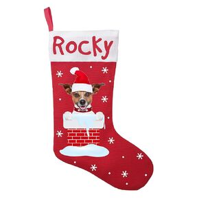 Jack Russell Terrier Christmas Stocking, Jack Russell Terrier Christmas Gift, Personalized Jack Russell Terrier Stocking