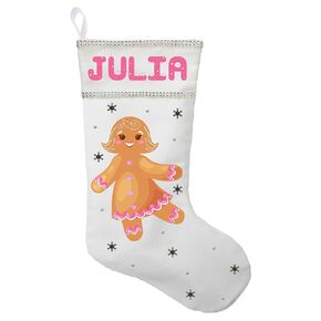 Gingerbread Girl Christmas Stocking, Custom Gingerbread Girl Stocking