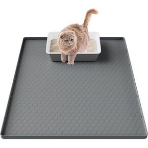 Pawinner Cat Litter Mat, 31.5 x 22 Inch Extra Large Waterproof Silicone Pad, Heavy-Duty Litter Trapping Mat for Multiple Cats, Non-Slip & Easy to Clean for Litter Box Areas