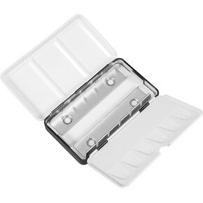 NUOBESTY Empty Watercolor Palette Tin Box Black Iron with Mixing Tray for Watercolor Gouache and Oil Painting Durable and Portable Art Supply Storage for Artists