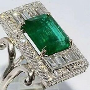 Vintage Emerald Groene Zirkonia Ring Rhinestone Statement Grote vierkante groene skeletring for Women Large Crystal Cubic Zirconia Stacking Rings Prom Wedding Bridal Finger Jewelry Gift for Her（8）