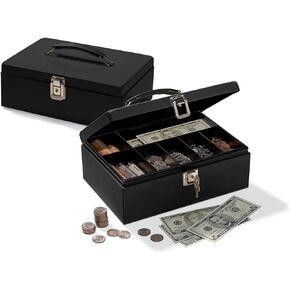 Office Depot® Brand Cash Box With Locking Hatch, 3 7/8"H x 11"W x 7 5/8"D
