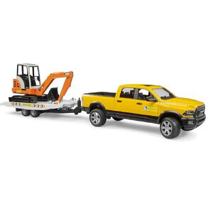 Bruder 02546 Ram Rental Service with Trailer and Mini Excavator