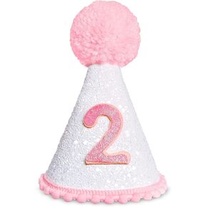 Sprinkle 2nd Birthday Hat Decorations, Two Sweet 2nd Birthday Outfit for Girls, Bow Cake Smash for 2 Years Girl