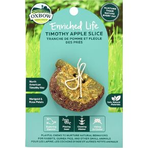 Oxbow Enriched Life Timothy Apple Slice, Playful Chew for Small Animals, Timothy Hay Toy, Chewing Toy for Guinea Pigs, Rabbits, and Other Small Animals, 1 Count