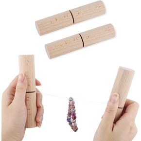 Tinoaly Knot Grippers Tool for Silicone Beads, Wooden Tightening Knot Grippers Safe Bead Knotting and Fastening Tool for Bracelets Wristlets DIY Jewelry Making Supplies