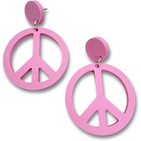 Peace Sign Stud Earrings, Surgical Steel Retro Groovy Jewelry