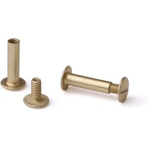 Trubind Chicago Screw and Post Sets - 3/4 بوصة طول المنشور - 3/16 بوصة قطرها - السحابات أجهزة الألومنيوم النحاسية العتيقة - 100 مسامير مع 100 منشور للألبومات ، كتب القصاصات - (100 مجموعة/BX)