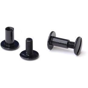 TruBind Aluminum Chicago Screw and Post Sets | 1/2 inch Post Length | 3/16 inch Post Diameter | Black | 100 Screws and 100 Posts