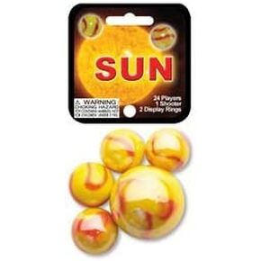SUN MARBLES NET (1 Shooter Marble & 24 Player Marbles)