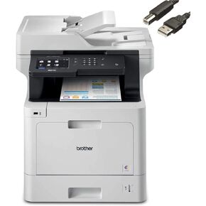 Brother MFC-L8900CDW Business Color Laser All-in-One Printer, Print Scan Copy Fax, Automatic 2-Sided Printing, 5 inch Color Touchscreen, 250-sheet, 512MB, Bundle with JAWFOAL Printer Cable