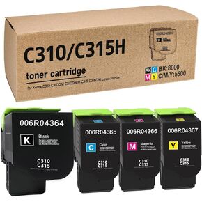 C315 C310 Toner Extra High Yield 8000/5500 Pages Compatible for Xerox C315 C310 Replacement for Xerox 006R04364 006R04365 006R04366 006R04367 Toner Xerox C310 C315 C310DNI C315DNI C310DNIM Printer.