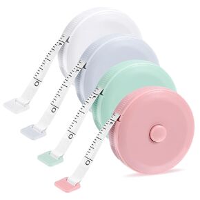 Grevosea 4 Pack Tape Measure Body Measuring Tape Retractable 1.5m/60inch Sewing Fabric Tape Measure Measuring Tape for Body Measurements Weight Loss with Double Scales Rulers
