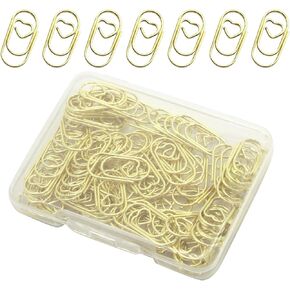 Uenhoy 100 Pcs Gold Love Heart Shaped Paper Clips 0.78 Inch Small Paperclips, Mini Tinplate Paper Clamps for Office School Desc Organizers