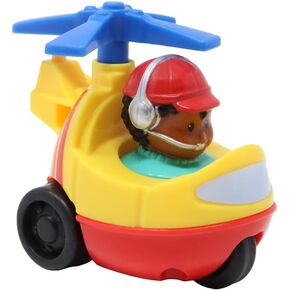 Fisher-Price Replacement Part for Collectible Little People Wheelies Car Playset X7817 - Replacement Yellow and Red Helicopter with Attached Pilot Figure