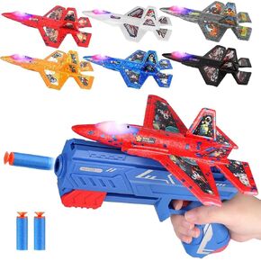 Obest 6 Pack Pack Airplane Launcher Toys ، 11.8 '' LED Light Fighter Toys Cateys ، Flight Order